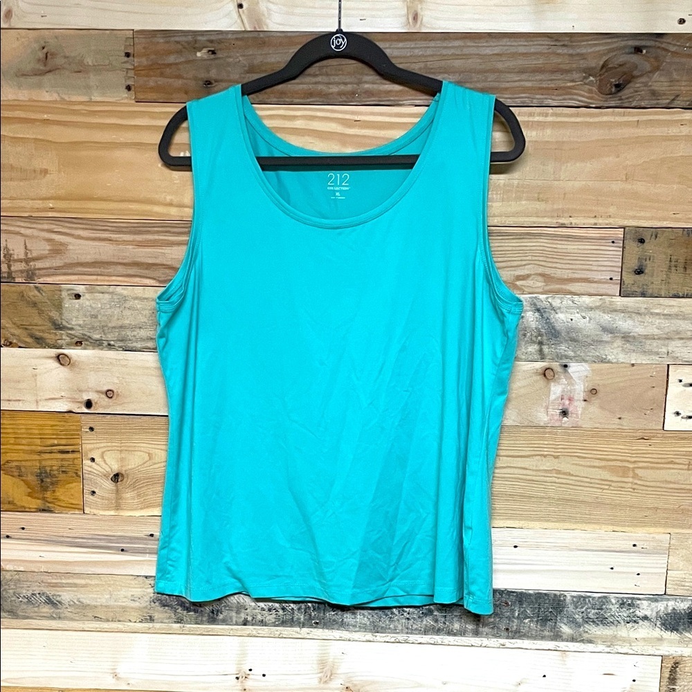 212 Collection size XL Aqua Seaform Color Slinky Sleeveless Lightweight Tank Top